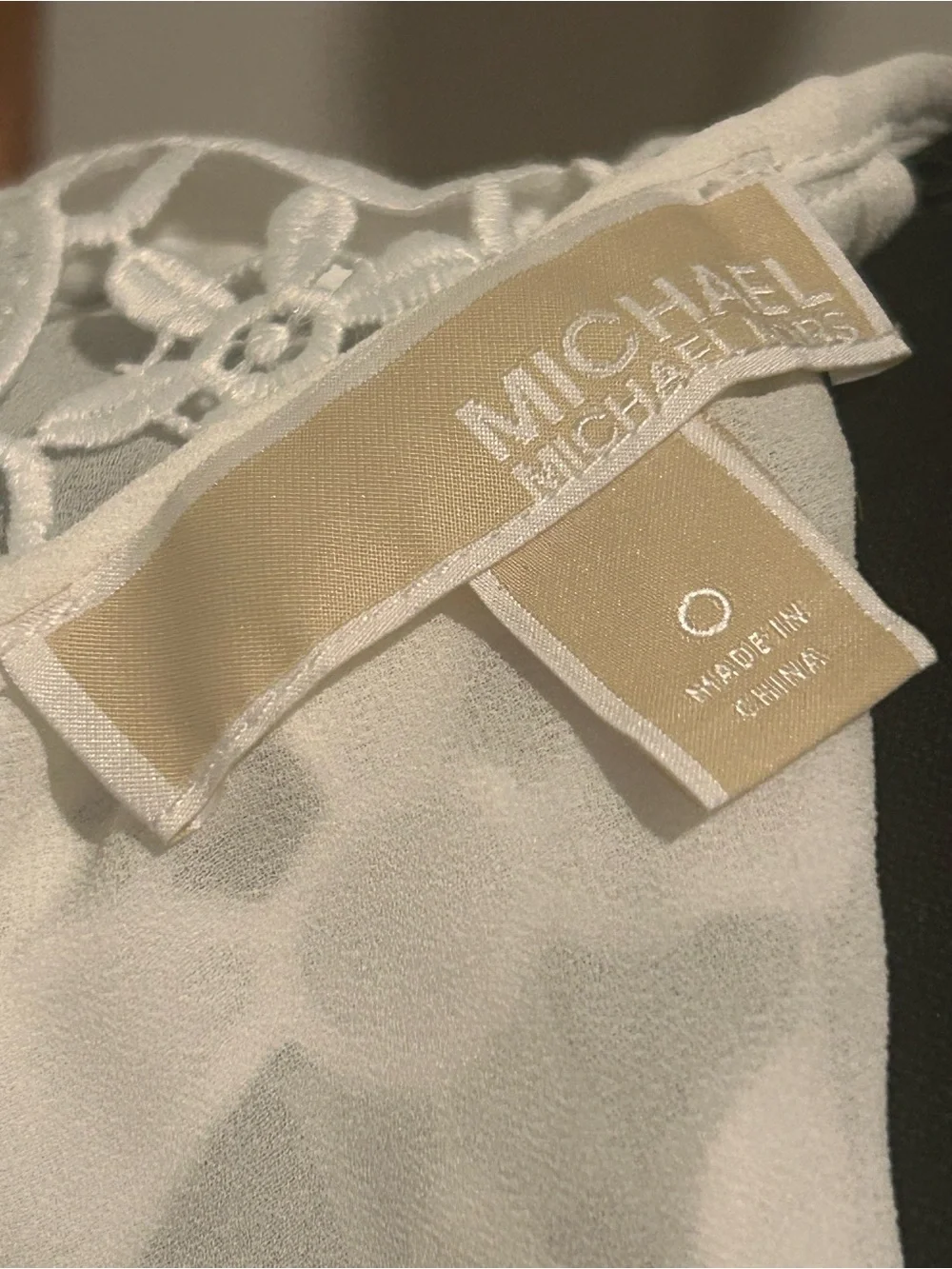 Michael Kors White Lace Mini Dress with Waist Cutout Detail Size 0